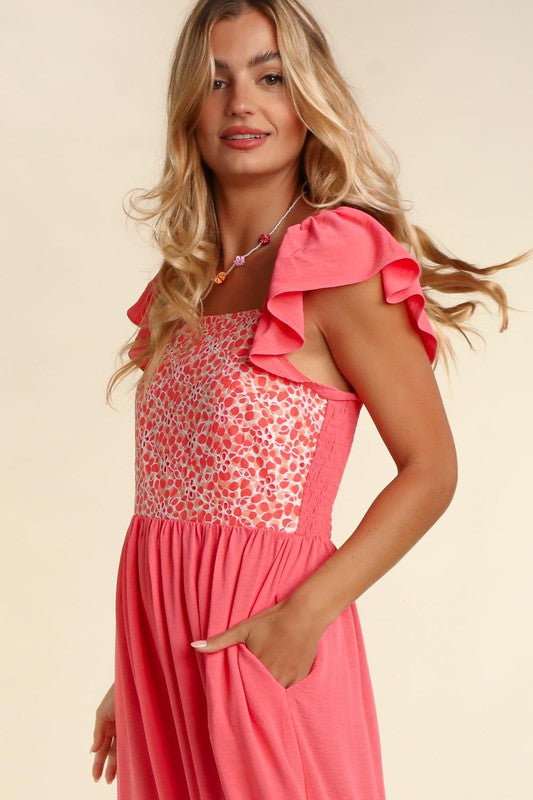 Summer Lovin'  Embroidery Maxi Dress w/ Pockets