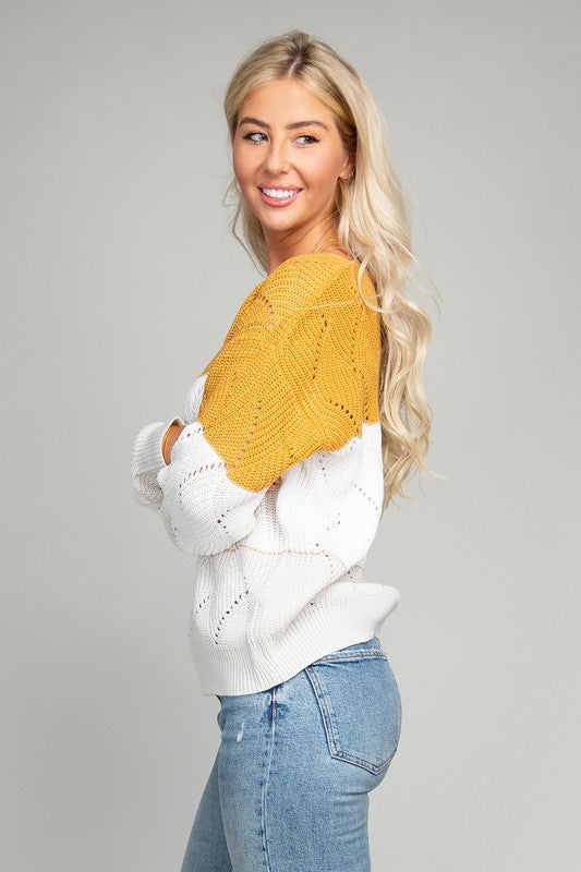 Must Have Color Block Knit Sweater Top