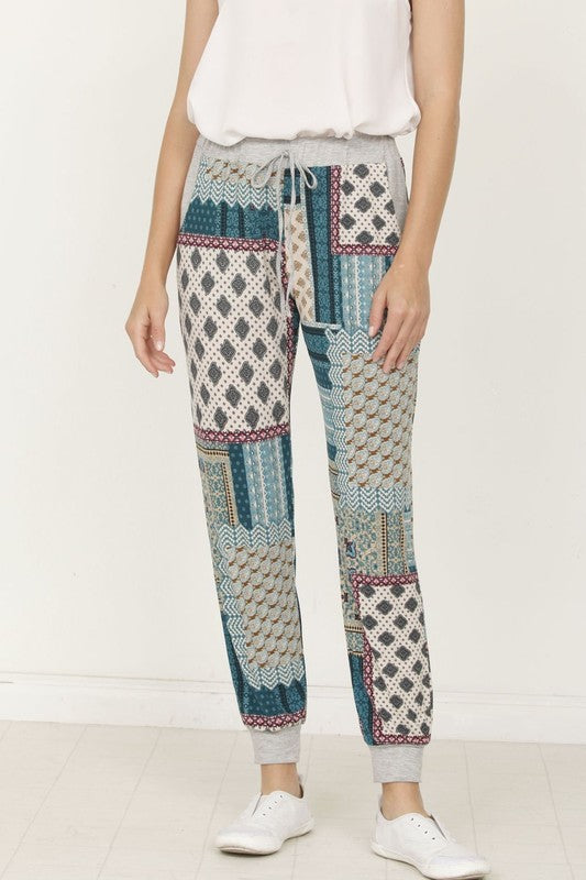Quilted Print Joggers