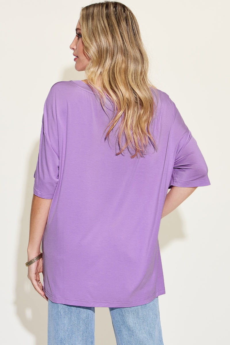 *4 COLORS* Bamboo V-Neck Drop Shoulder T-Shirt