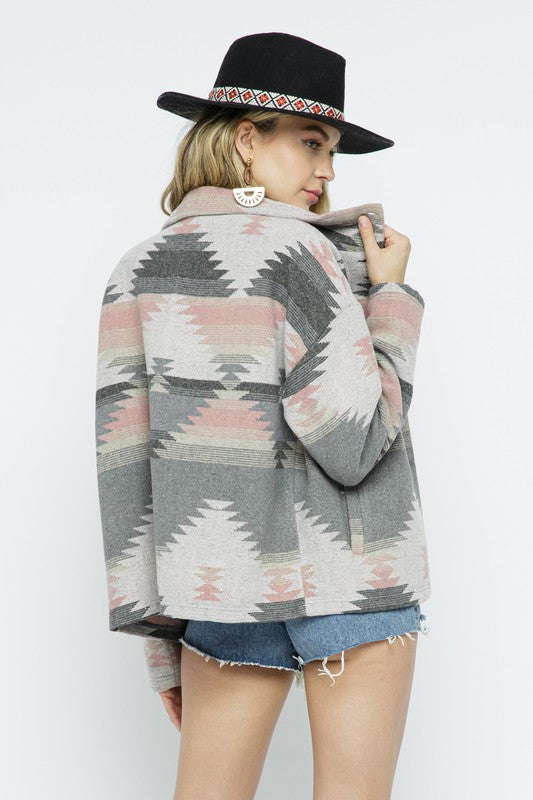 Soft Comfy Lightweight Aztec Pattern Jacket