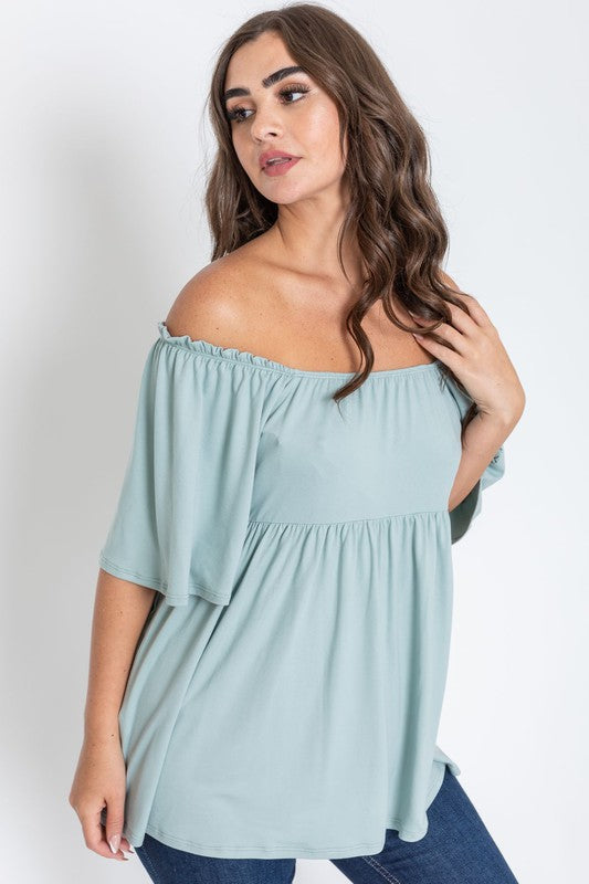 Solid Square Neck Babydoll Tunic