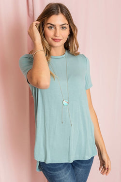 Solid Side Slit High Low Tunic