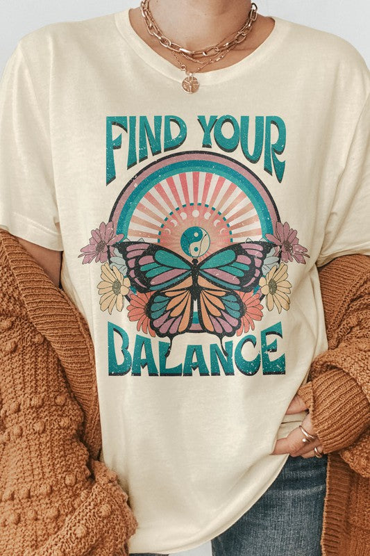 Find Your Balance Boho Vintage Graphic Tee
