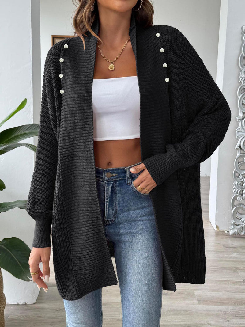 6 COLORS - Open Front Long Sleeve Cardigan