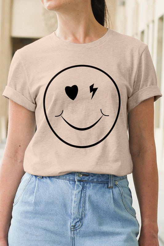 Smiley, Heart and Thunder Eyes Graphic Tee