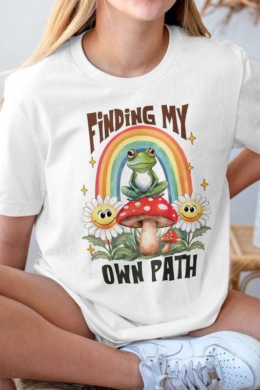 Finding My Own Path Retro Flower Frog Graphic Tee