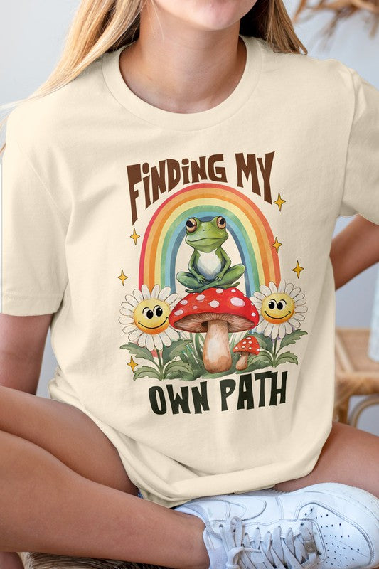 Finding My Own Path Retro Flower Frog Graphic Tee