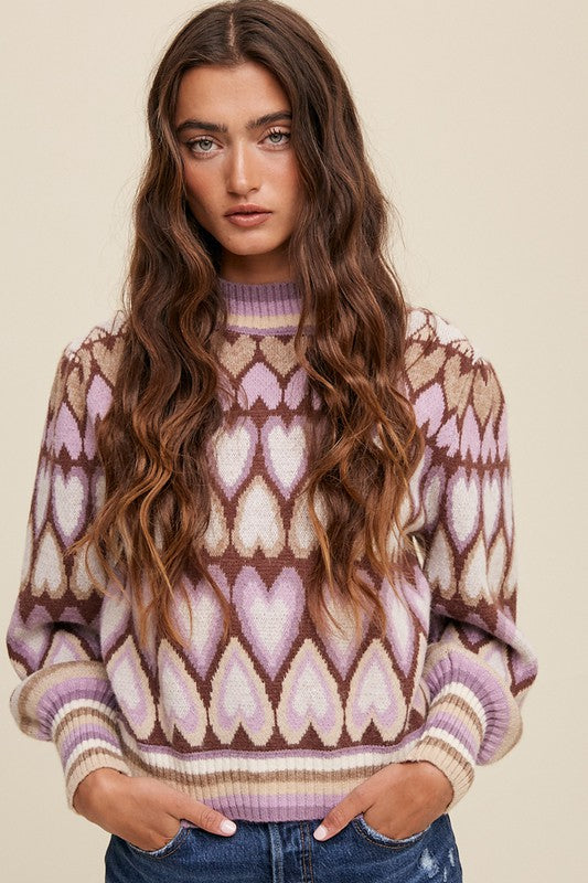 Full of Heart Puff Sleeve Knit Sweater