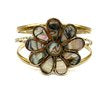 Vintage Boho Abalone Flower Cuff Bracelet