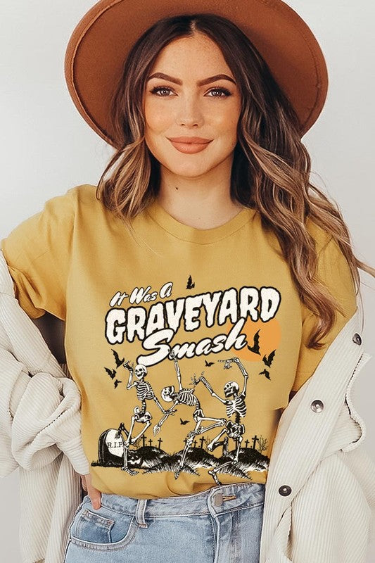 20 COLORS - Graveyard Smash Skeleton Halloween Graphic Tee