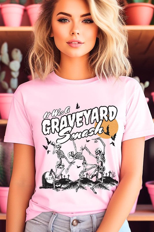 20 COLORS - Graveyard Smash Skeleton Halloween Graphic Tee