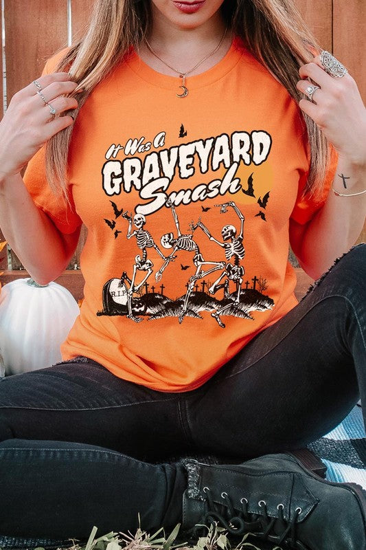 20 COLORS - Graveyard Smash Skeleton Halloween Graphic Tee