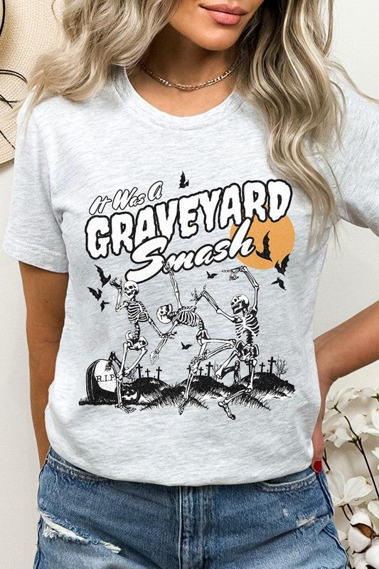 20 COLORS - Graveyard Smash Skeleton Halloween Graphic Tee