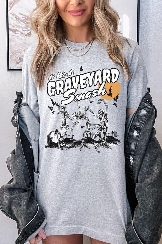 20 COLORS - Graveyard Smash Skeleton Halloween Graphic Tee