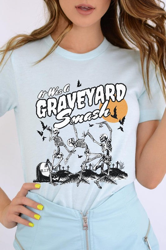 20 COLORS - Graveyard Smash Skeleton Halloween Graphic Tee