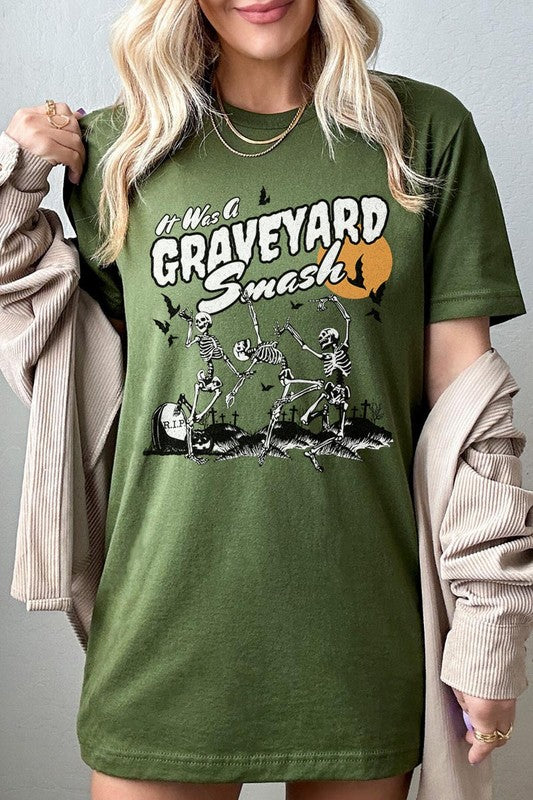 20 COLORS - Graveyard Smash Skeleton Halloween Graphic Tee