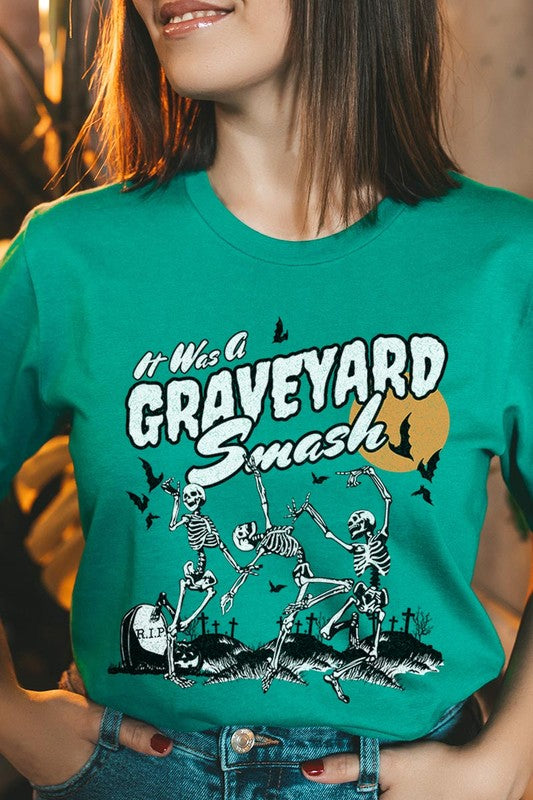 20 COLORS - Graveyard Smash Skeleton Halloween Graphic Tee