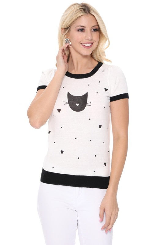 Kitty Cat  Sweater Top