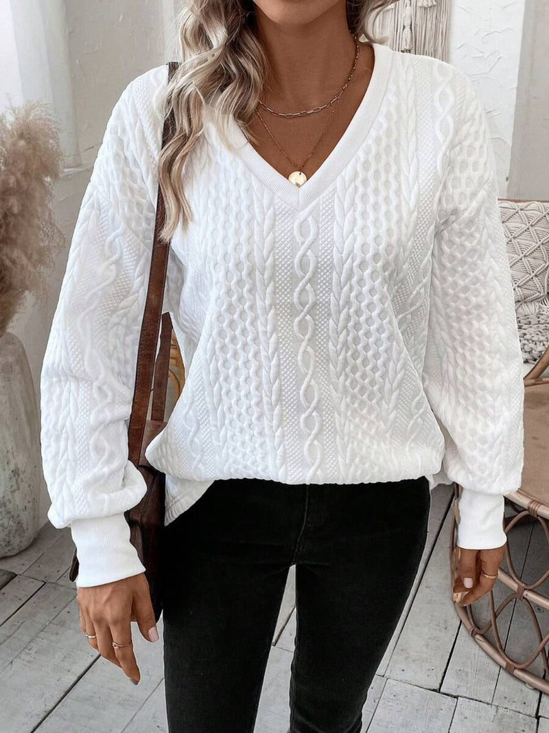 Must Have V-Neck Long Sleeve Sweatshirt