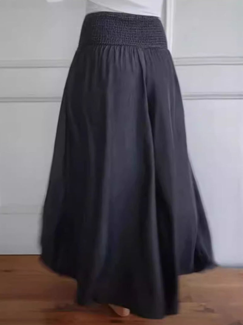 3 COLORS - Smocked Wide Leg Pants with Pockets