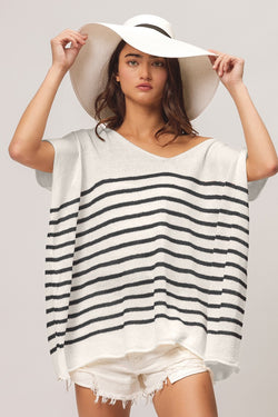 Sailing Away Striped Short Sleeve Top