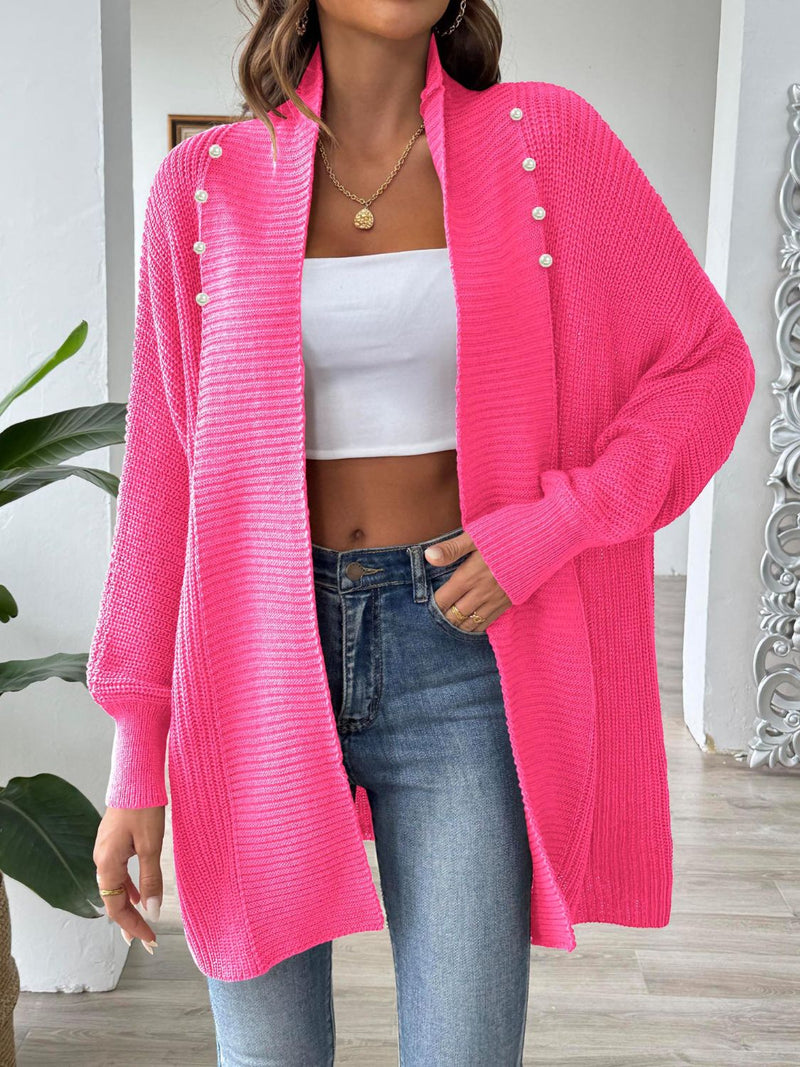 6 COLORS - Open Front Long Sleeve Cardigan