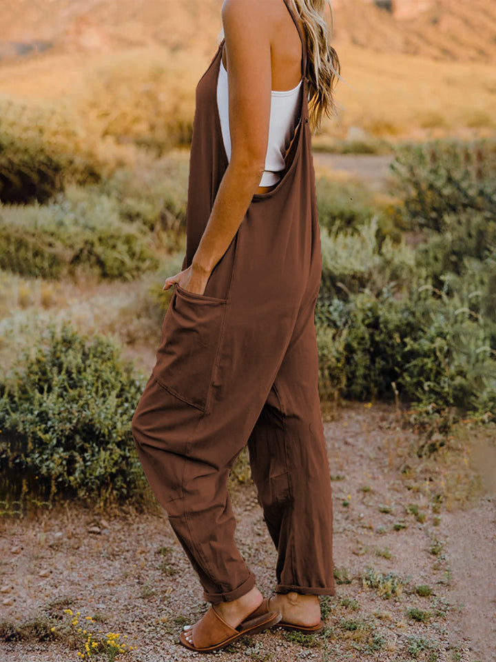 *2 COLORS* Sleeveless V-Neck Pocketed Jumpsuit