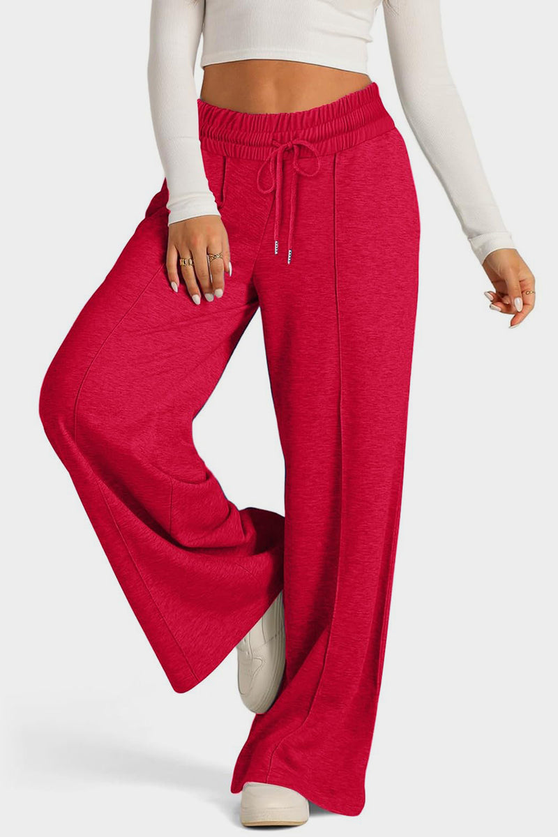 *10 COLORS* Drawstring Elastic Waist Wide Leg Pants