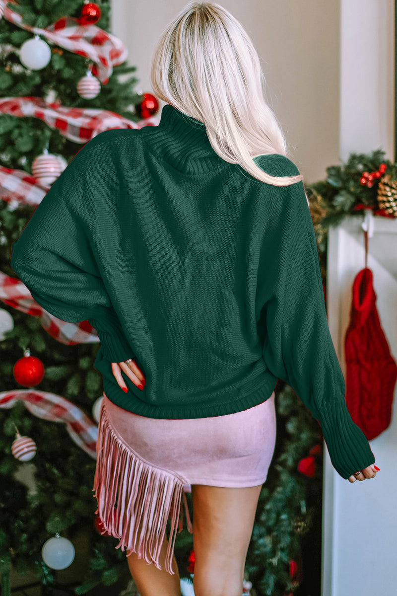 Merry Christmas Turtleneck Long Sleeve Sweater