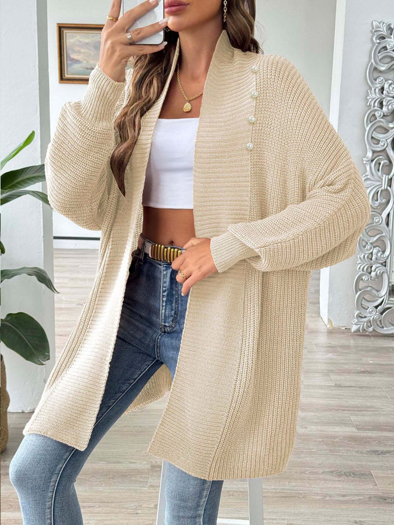 6 COLORS - Open Front Long Sleeve Cardigan