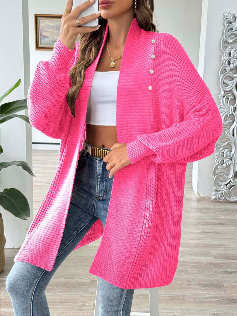 6 COLORS - Open Front Long Sleeve Cardigan