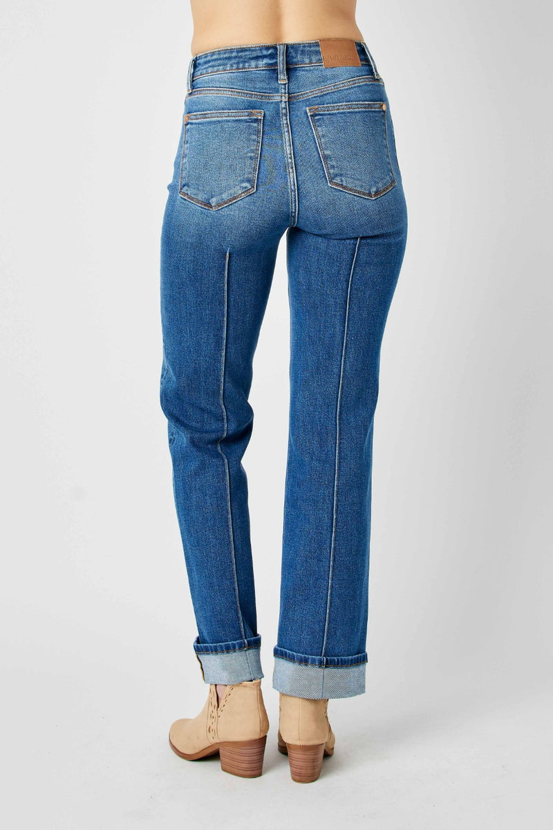 Judy Blue  High Waist Front Seam Detail Straight Jeans