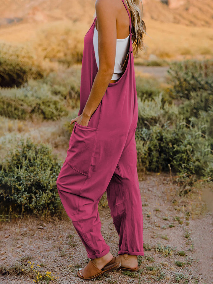 *2 COLORS* Sleeveless V-Neck Pocketed Jumpsuit