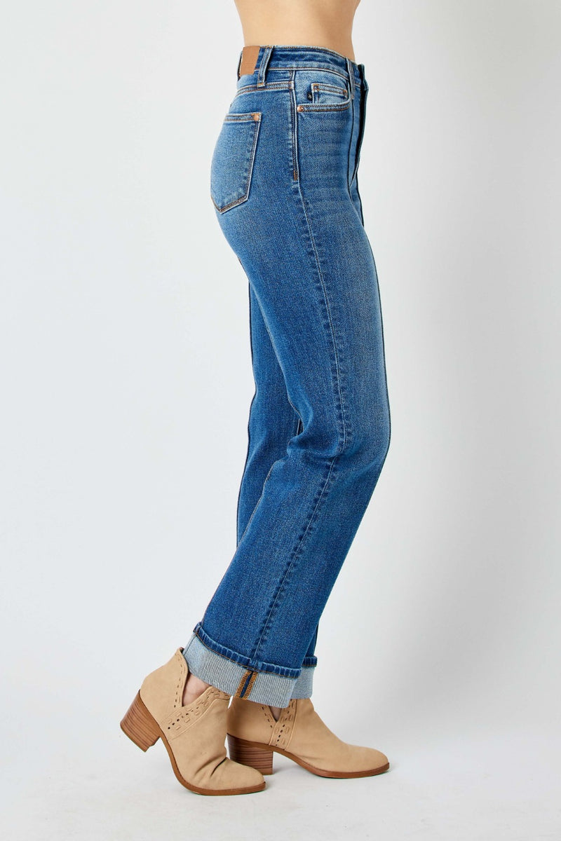 Judy Blue  High Waist Front Seam Detail Straight Jeans