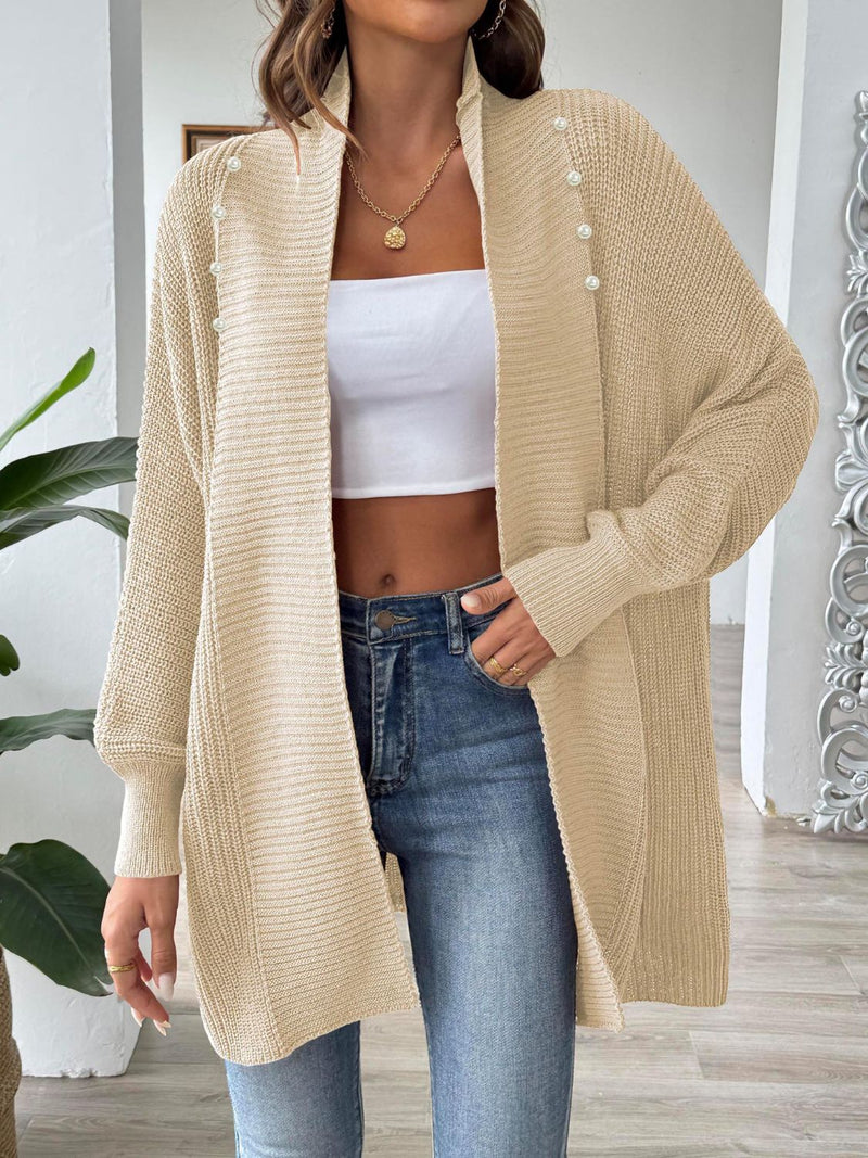 6 COLORS - Open Front Long Sleeve Cardigan