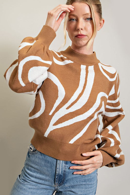 Caramel Latte Printed Sweater