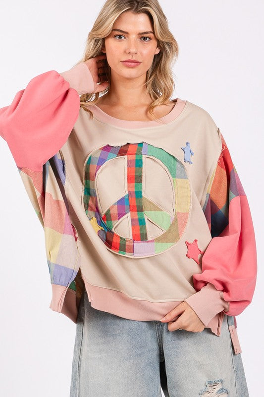 Peace Patch Dropped Shoulder Sweatshirt