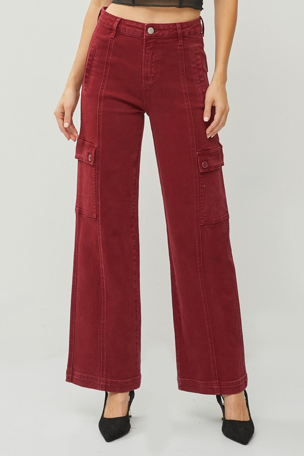 RISEN Full Size High Rise Wide Leg Cargo Jeans – Wild At