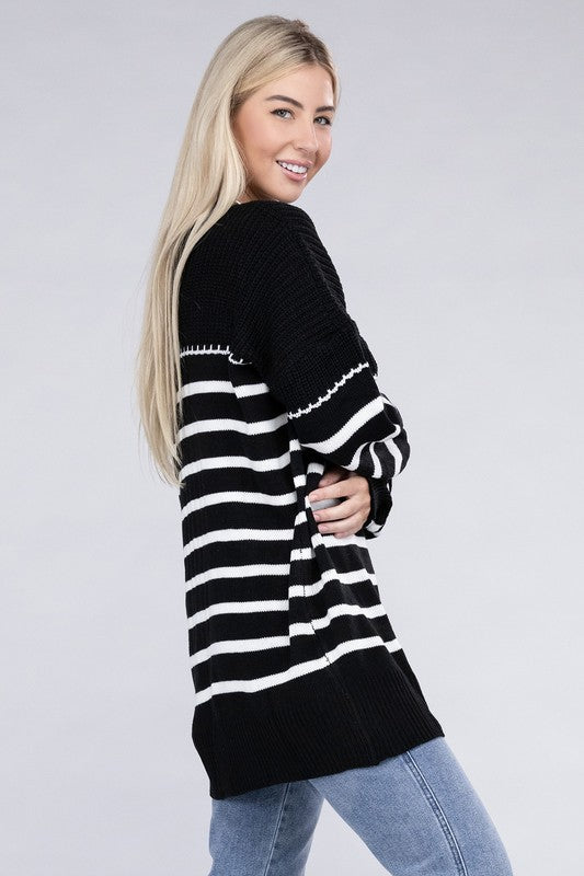 Rad Striped Pattern Knit Sweater