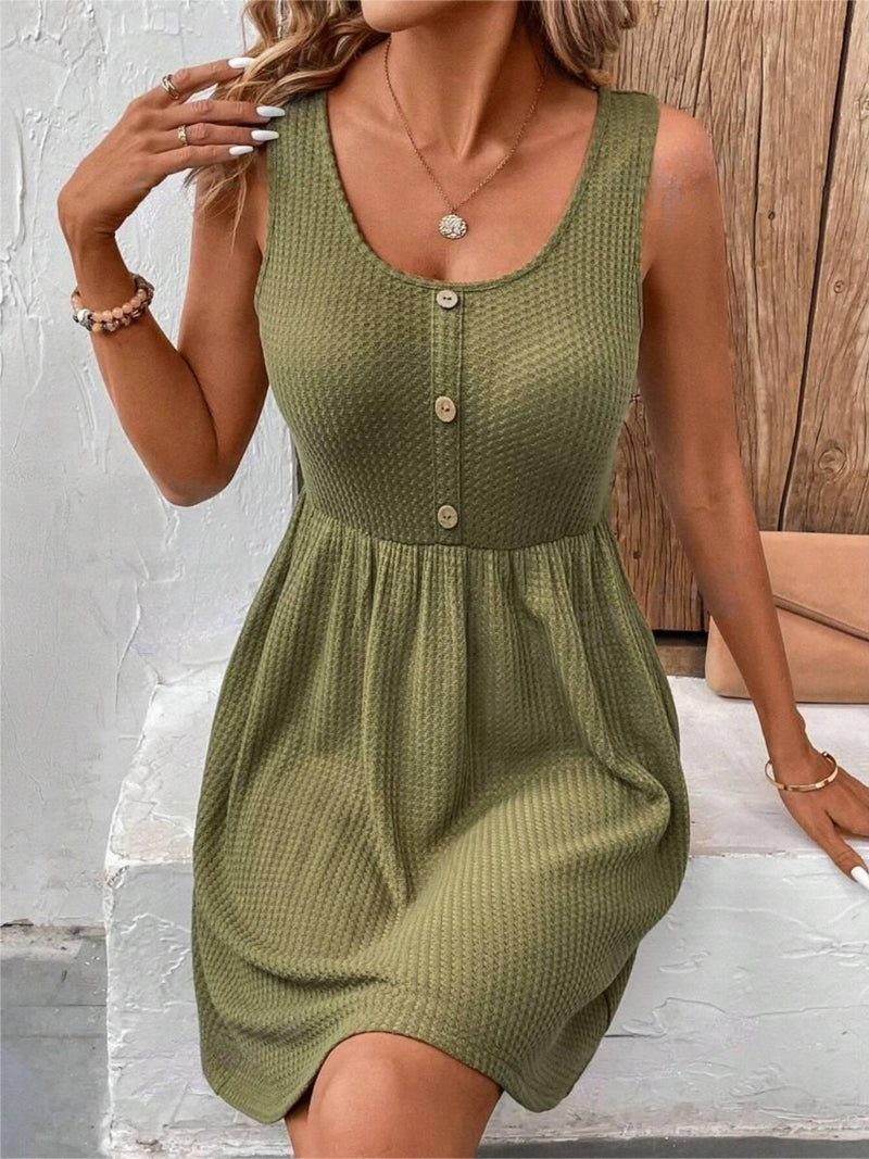 *2 COLORS* Scoop Neck Wide Strap Tank Dress