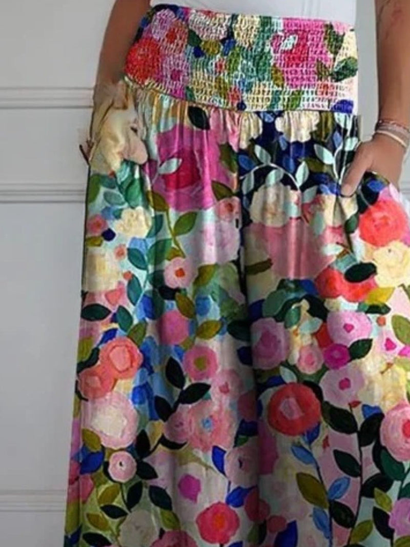 3 COLORS - Smocked Wide Leg Pants with Pockets