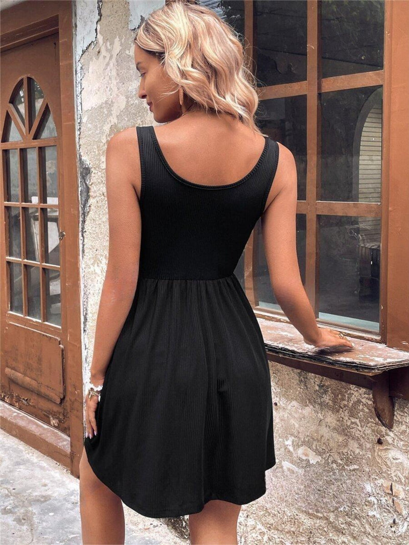 *2 COLORS* Scoop Neck Wide Strap Tank Dress