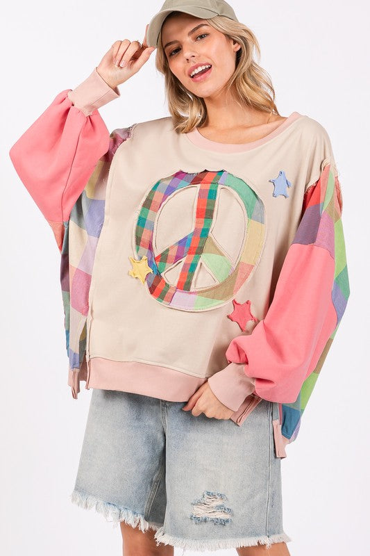 Peace Patch Dropped Shoulder Sweatshirt