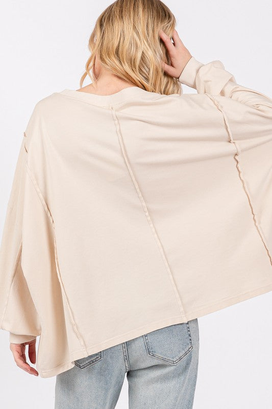 Flower Patch Dropped Shoulder Oversize Top