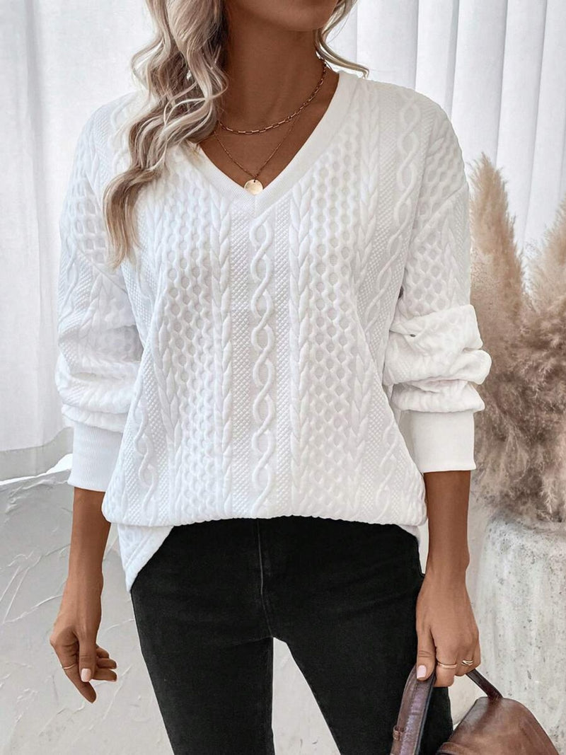 Must Have V-Neck Long Sleeve Sweatshirt