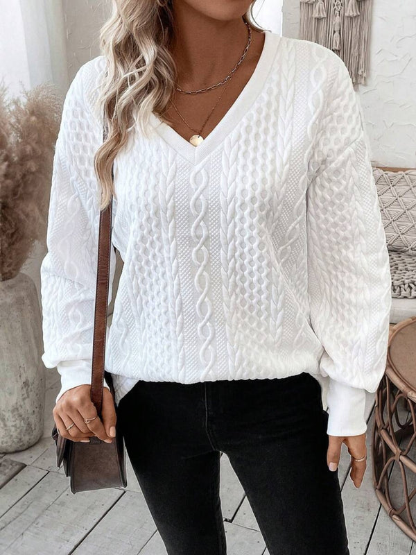 Must Have V-Neck Long Sleeve Sweatshirt