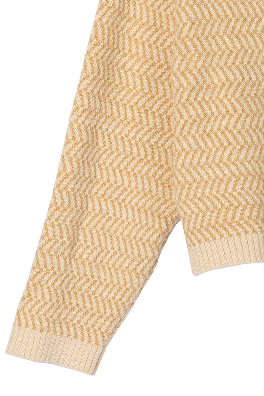 Out to Lunch Herringbone Sweater Top