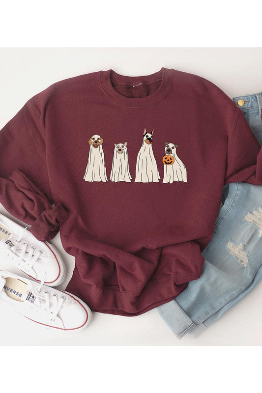 6 COLORS - Trick or Treat Dog Ghost Sweatshirt