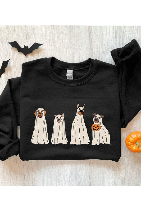 6 COLORS - Trick or Treat Dog Ghost Sweatshirt